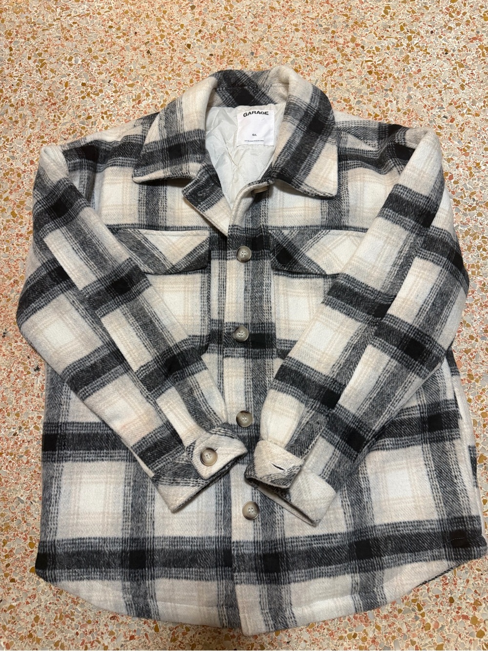 Garage Cream and Black Plaid Jacket